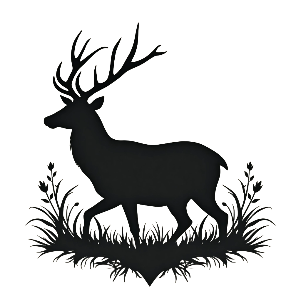 Silhouette of a Deer in the Forest